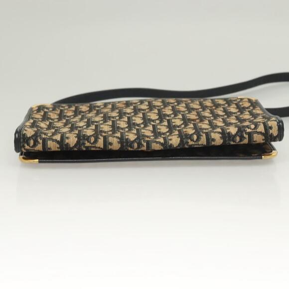 DIOR Trotter Canvas Shoulder Bag Navy Gold - Picture 9 of 12